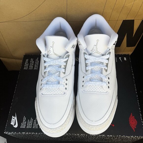 NEW Nike Air Jordan 3 Retro CT8532-111 White Silver Pure Money Men Size 11.5 main image 7